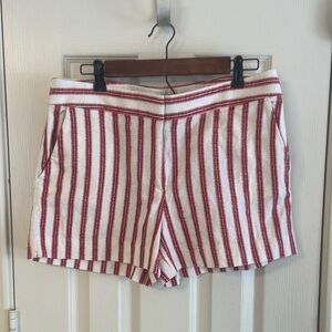 Loft Striped Red, pink, burgundy and White Women Shorts